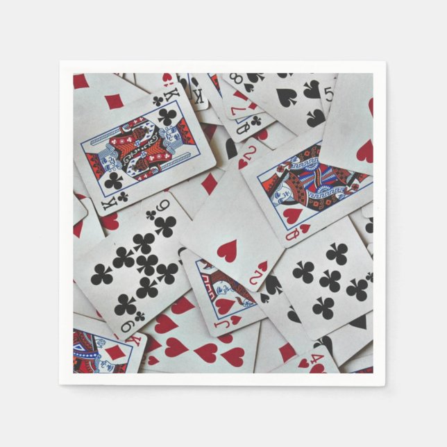 Playing Cards Poker Games Queen King Napkins (Front)