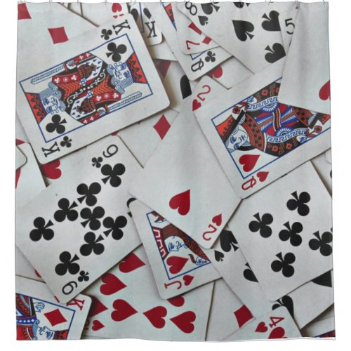 Playing Cards Poker Games Queen King Shower Curtain