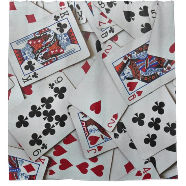 Playing Cards Poker Games Queen King Shower Curtain (Front)