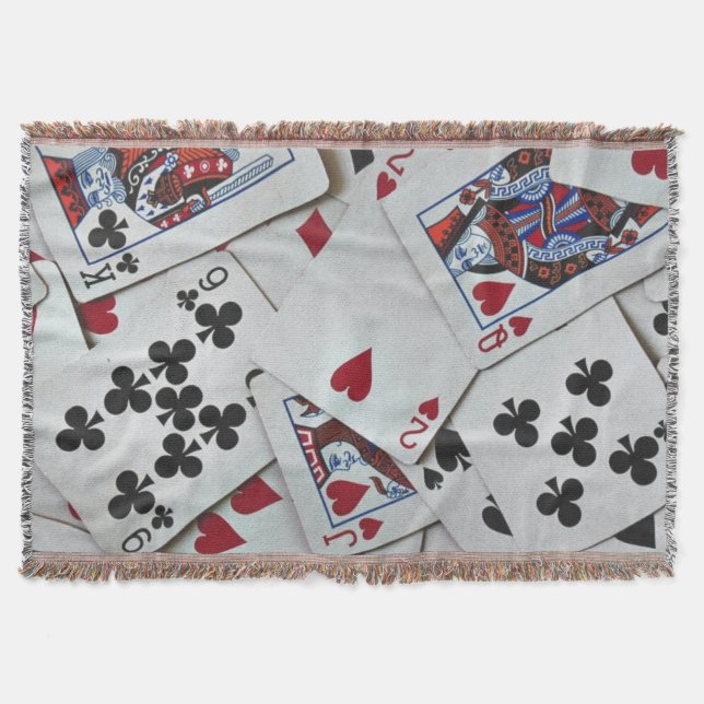 Playing Cards Poker Games Queen King Throw Blanket (Front)