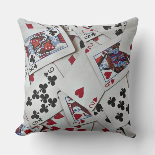 Playing Cards Poker Games Queen King Throw Pillow