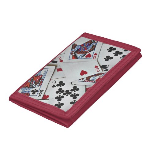 Playing Cards Poker Games Queen King Trifold Wallet