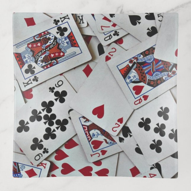 Playing Cards Poker Games Queen King Trinket Tray (Front)