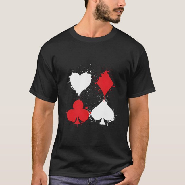 Playing Cards Poker He Spade Diamond Club Casino T-Shirt (Front)