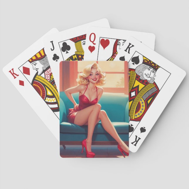 Playing Cards, Poker, Pin-Up Girl, Blonde Poker Cards (Back)