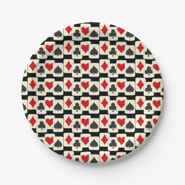 Playing Cards Quartet Paper Plates (Front)