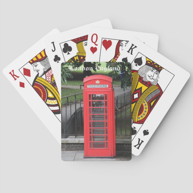 Playing cards, Red London Telephone Booth Poker Cards (Back)