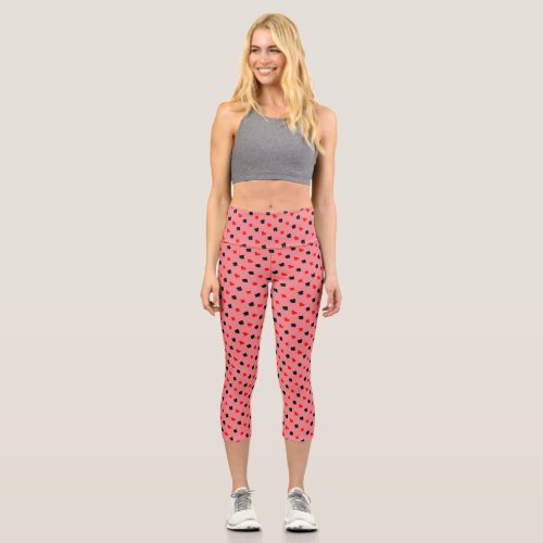 Playing Cards Repeating Pattern Print Capris
