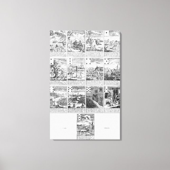 Playing cards satirizing "bubble" ventures canvas print (Front)