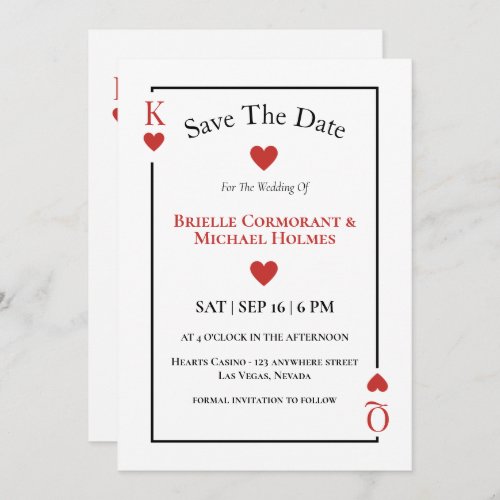 Playing Cards Save the Date Las Vegas Wedding 
