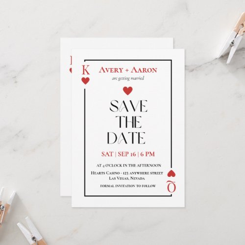 Playing Cards Save the Date Las Vegas Wedding 