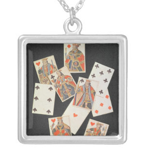 Playing Cards Silver Plated Necklace