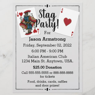 Playing Cards Stag Party Flyer