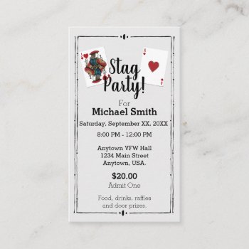 Playing Cards Stag Party Ticket by csinvitations at Zazzle