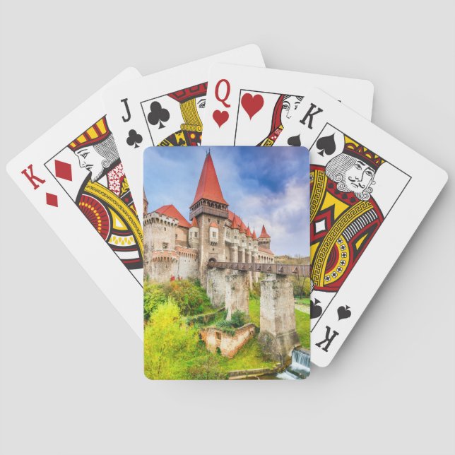 Playing Cards, Standard Index faces Corvin castle Poker Cards (Back)