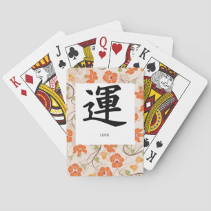 Playing CARDS, STANDARD INDEX, KANJI SYMBOL "LUCK" Poker Cards