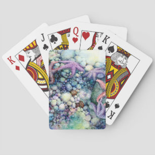 Playing cards - starfish tidepool watercolor