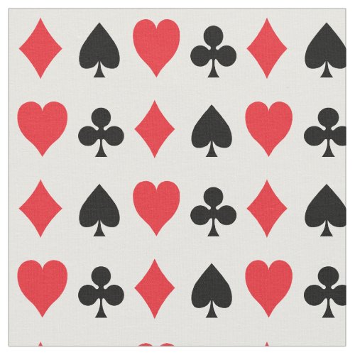 Playing Cards Suite Hearts Clubs Spades Diamonds Fabric