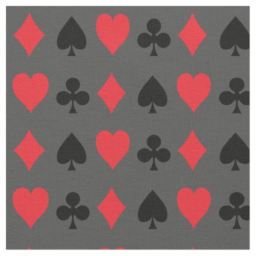 Playing Cards Suite Hearts Clubs Spades Diamonds Fabric