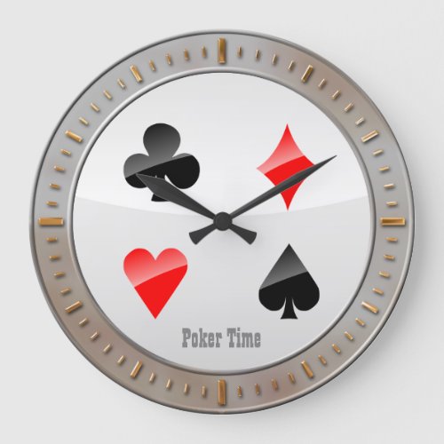 Playing Cards Suits Large Clock