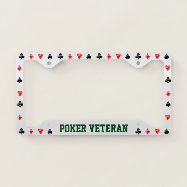 Playing Cards Suits License Plate Frame (Front)