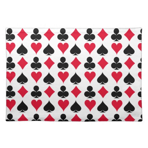 Playing cards symbols pattern cloth placemat