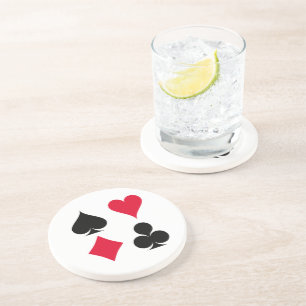 Playing cards symbols pattern coaster