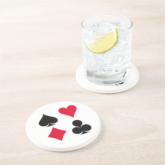 Playing cards symbols pattern coaster (Side)