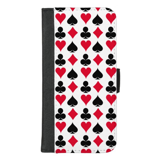 Playing cards symbols pattern iPhone wallet case (Front)
