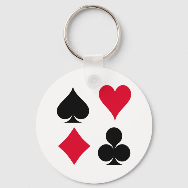 Playing cards symbols pattern keychain (Front)