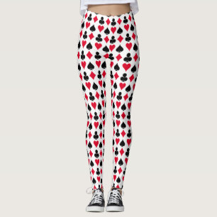 Playing cards symbols pattern leggings