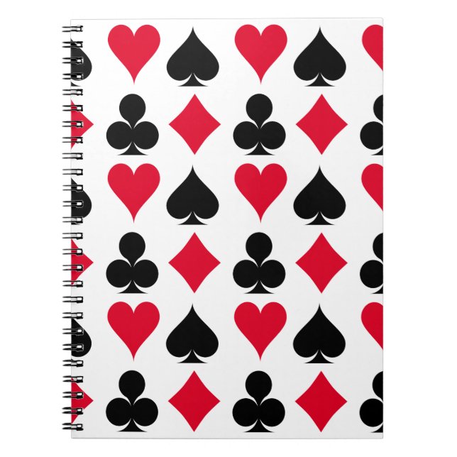 Playing cards symbols pattern notebook (Front)