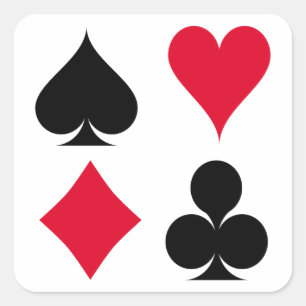 Playing cards symbols pattern square sticker
