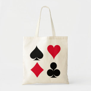 Playing cards symbols pattern tote bag