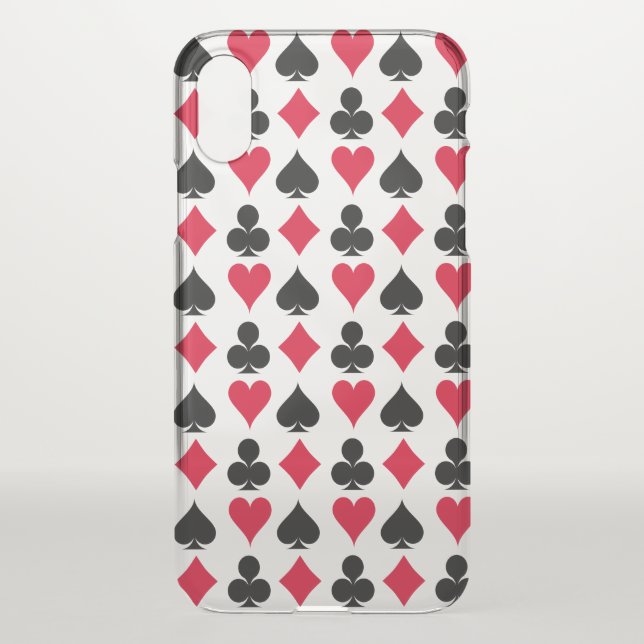 Playing cards symbols pattern uncommon iPhone case (Back)
