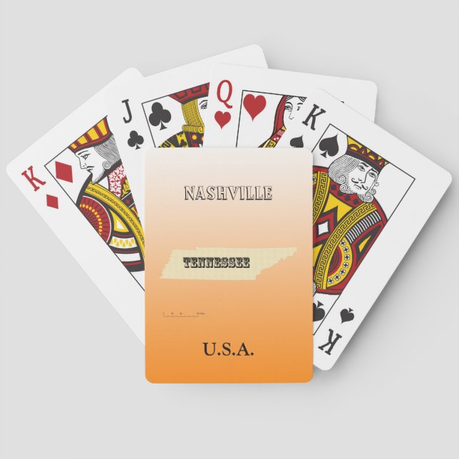 Playing Cards - Tennessee State Map with City (Back)