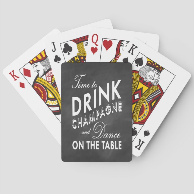 Playing Cards Time to Drink Champagne (Back)