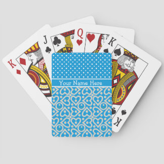 Playing Cards to Personalize: Polkas Daisies, Blue