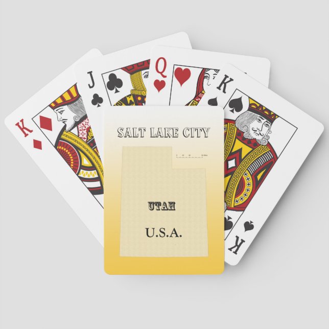 Playing Cards - Utah Map with City (Back)