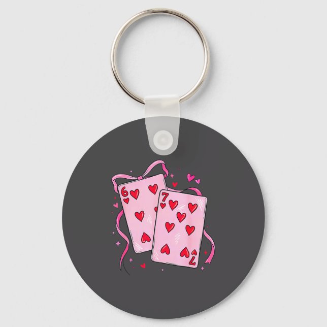 Playing Cards Valentine 6 7 Boys Girls Valentine S Keychain (Front)