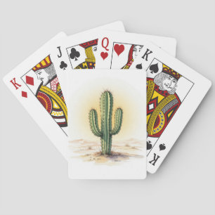 Playing cards watercolour cactus