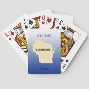 Playing Cards - Wisconsin State Map with City