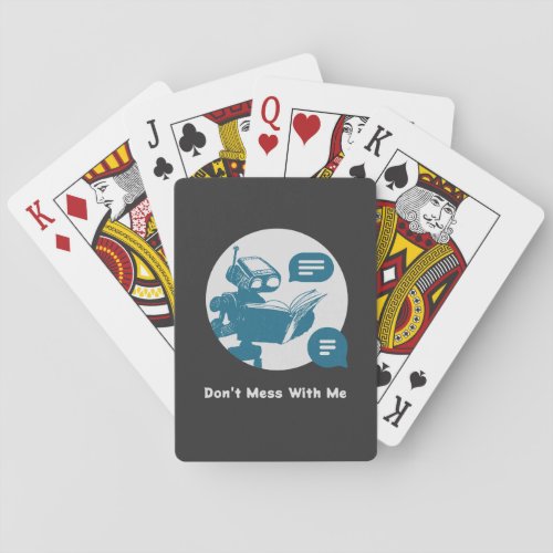 Playing Cards with AI Robot Illustration