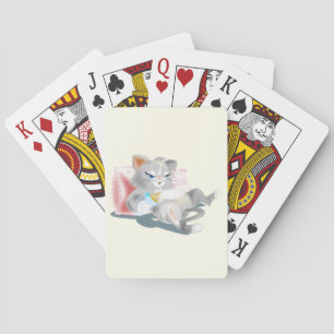 Playing Cards with Baby Kitten - Funny