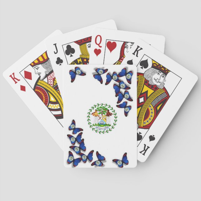 Playing cards  with Belize Flag on Butterfly. (Back)