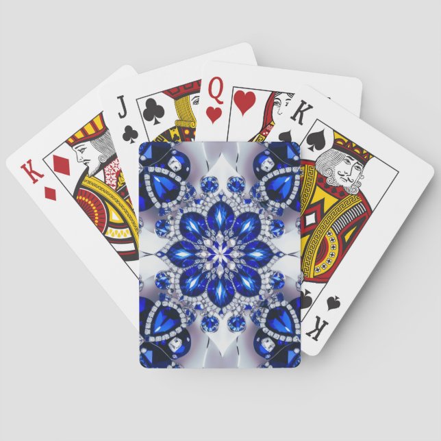 Playing Cards with Blue White Colors (Back)