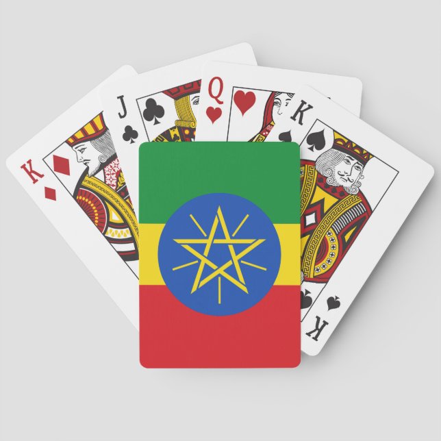 Playing Cards with flag of Ethiopia (Back)