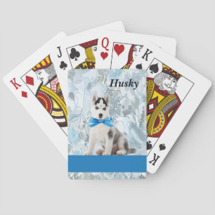 Playing Cards with Husky Illustration
