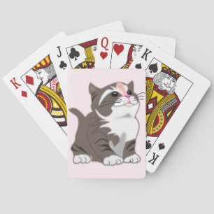 Playing Cards with Little Kitten