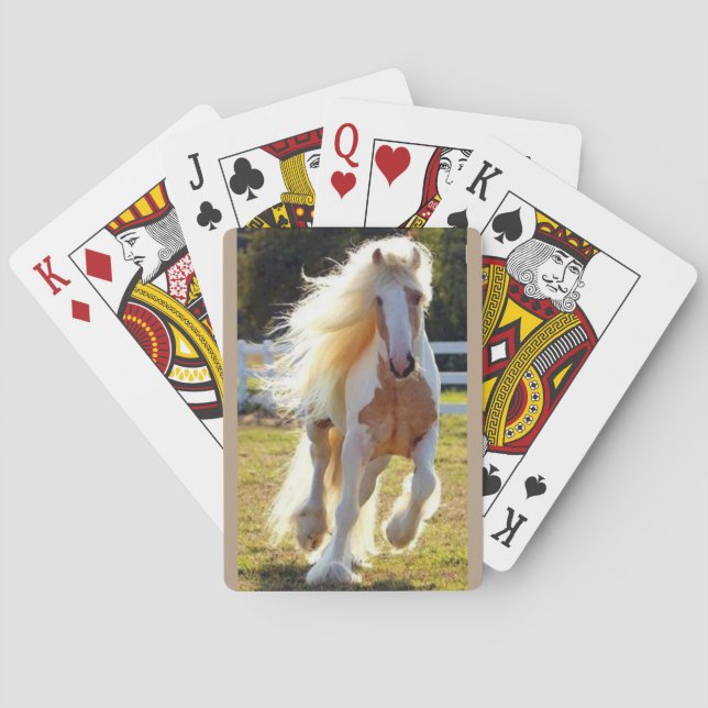 playing cards with long maned horse (Back)